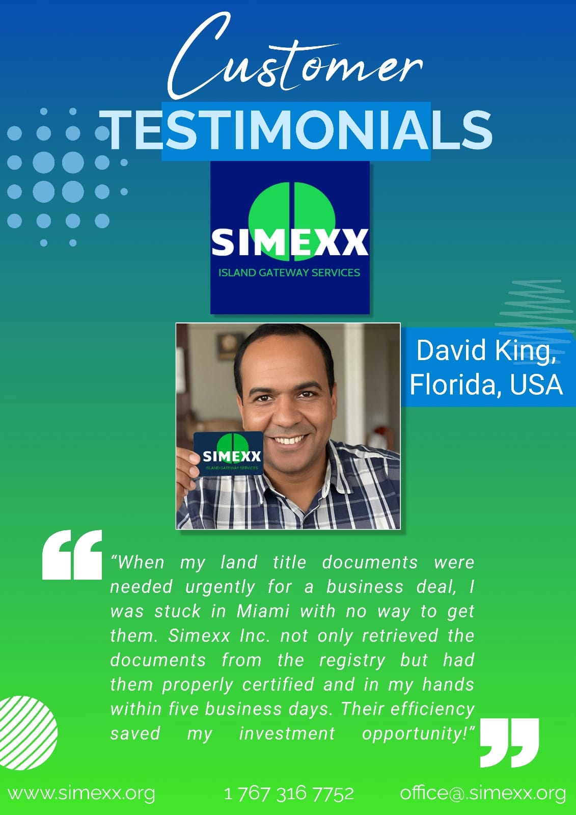 David King Testimonial